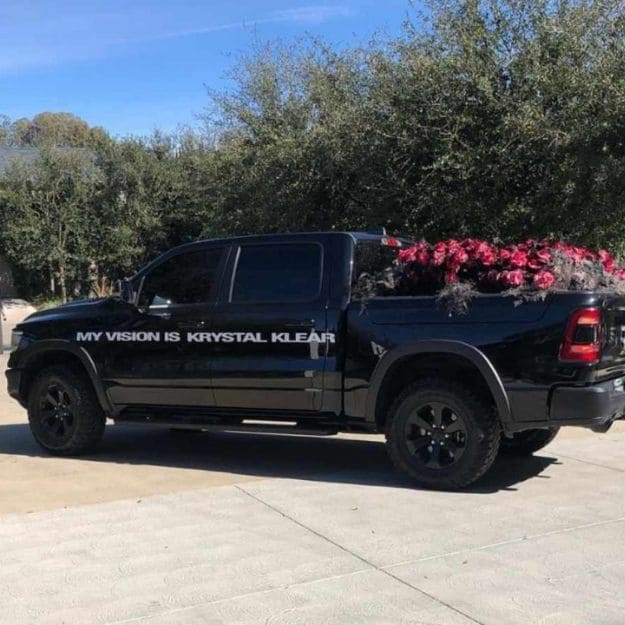 Rapper sent Kim a truck full of flowers