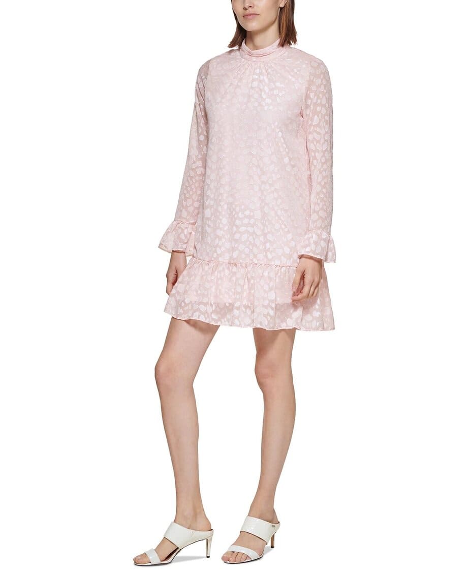 Jacquard Mock-Neck Dress