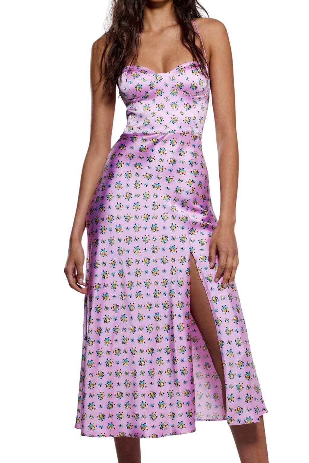 Zara Printed satin dress beauty